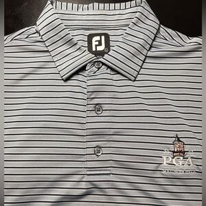 Footjoy FJ Mens Polo Golf Shirt Blue Striped